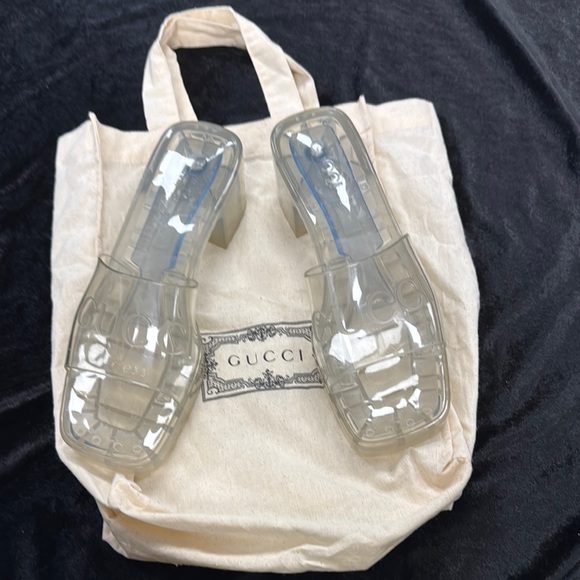 Gucci Transparent Heeled Sandals - Size 40/10 US - Picture 1 of 11